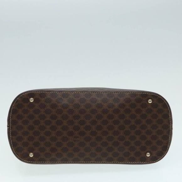 CELINE Macadam Canvas Hand Bag PVC Leather Brown Gold Auth 87042 - Picture 5 of 16